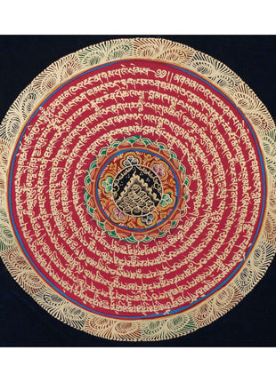 Precious Stone Mandala Thangka | Buddhist Handpainted Art | Wall Decoration Painting