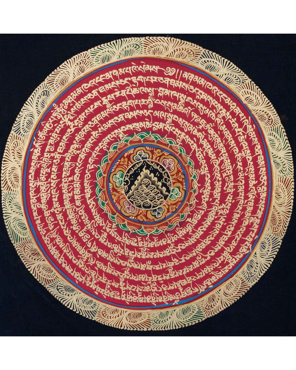 Precious Stone Mandala Thangka | Buddhist Handpainted Art | Wall Decoration Painting