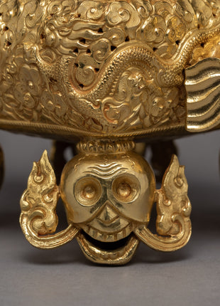 Elephant Incense Burner | Plated With Pure Gold | Ritual Items