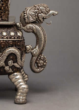 Buddhist Incense Burner | Plated With Sliver | Ritual Items