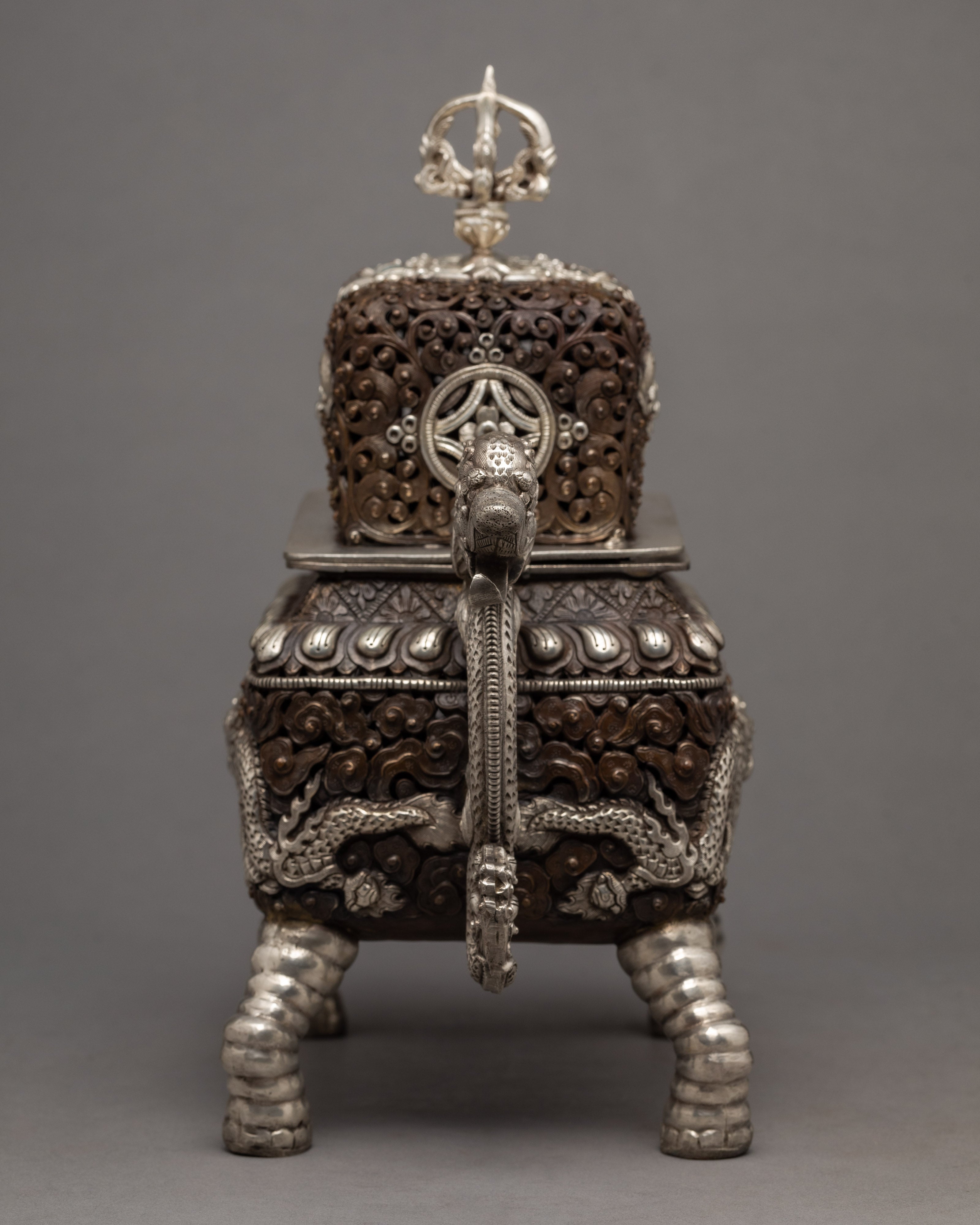 Buddhist Incense Burner | Plated With Sliver | Ritual Items