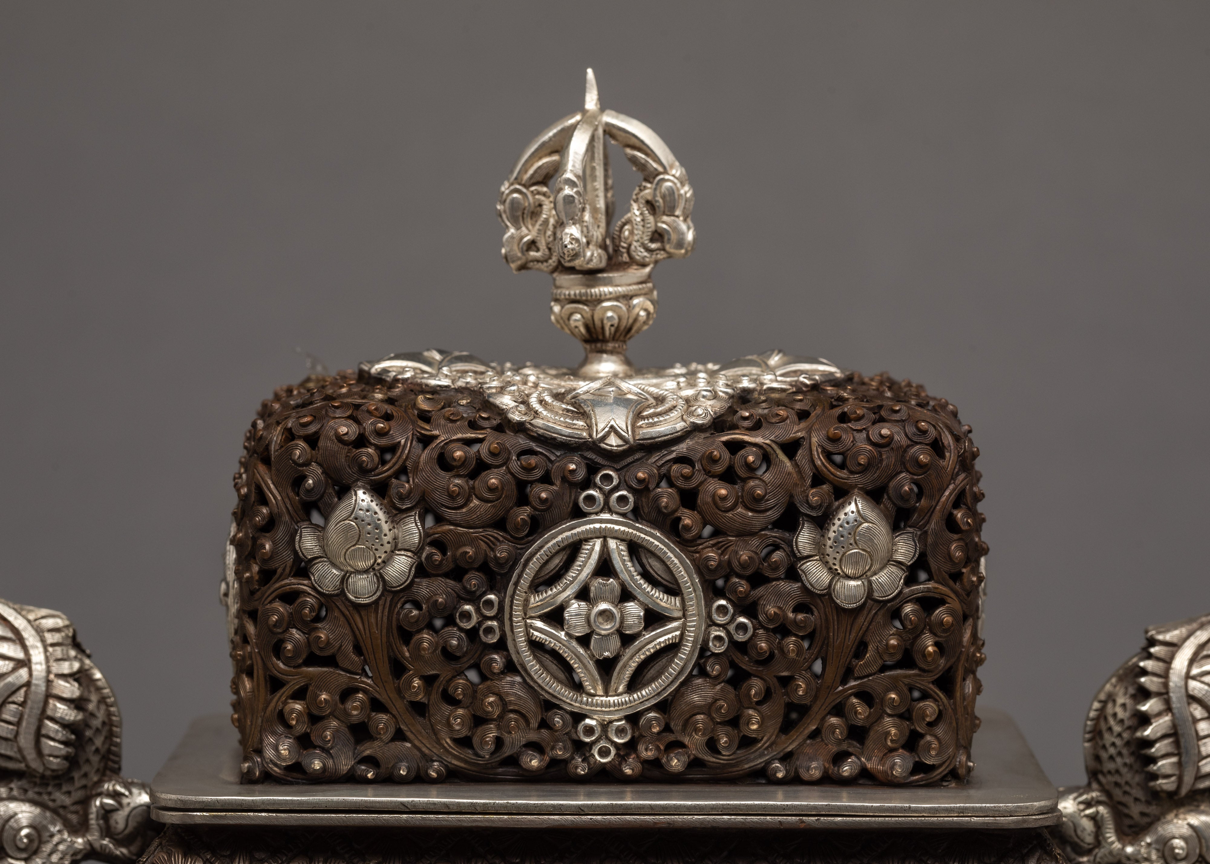 Buddhist Incense Burner | Plated With Sliver | Ritual Items