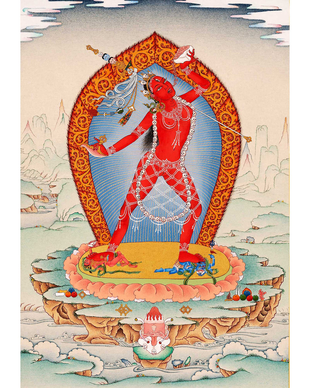 Tangka Red Red Dakini Vajrayogini Thangka Painting | High-Quality Tibetan Art