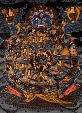 Religious Bhavachakra Thangka | Traditional Artwork | Wall Decors