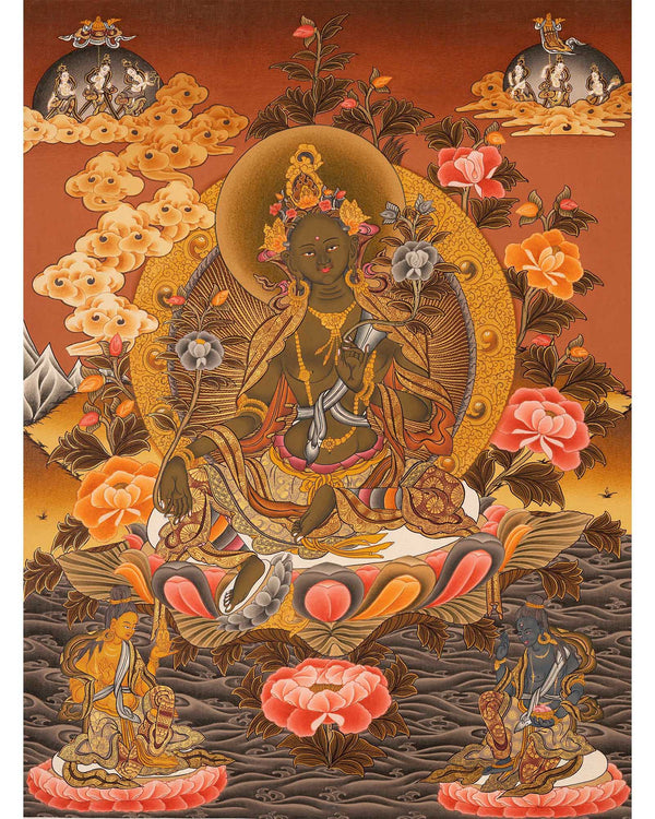 Religious Green Tara Thangka | HandPainted Wall Hanging Thangka