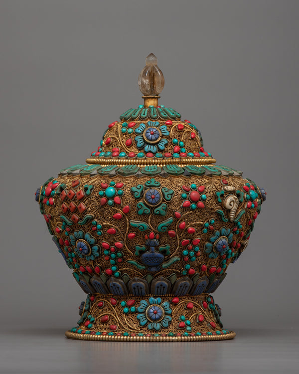 24k Gold Plated Buddhist Rice Pot