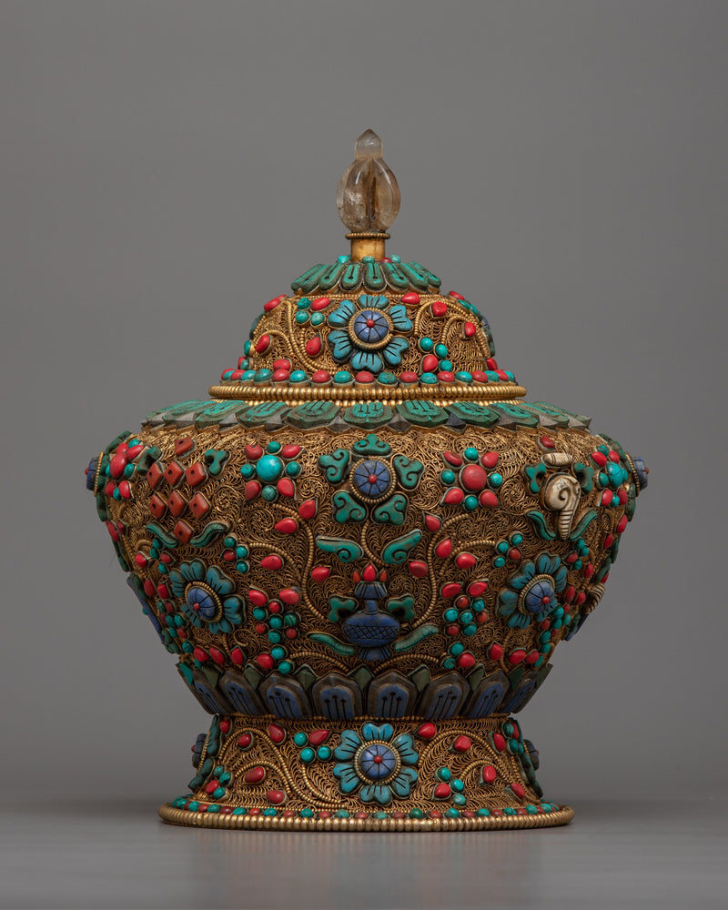 24k Gold Plated Buddhist Rice Pot