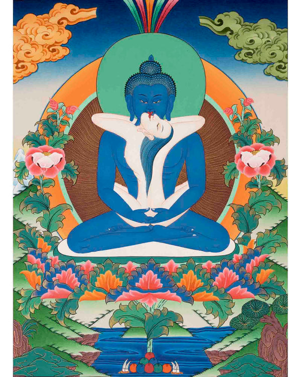 Samantabhadra Thangka | Yab Yum Buddha | Religious Buddhist Paint