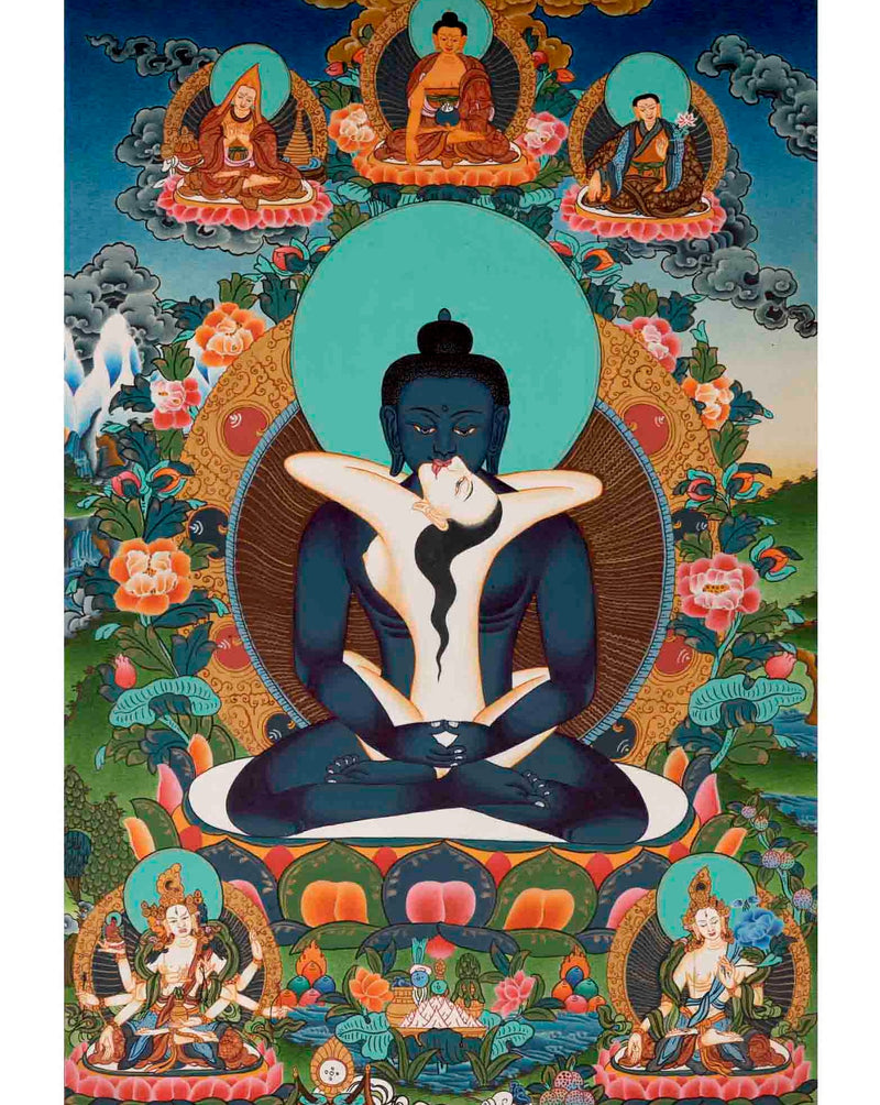 Samantabhadra Thangka | Religious Buddhist Painting | Wall Decors