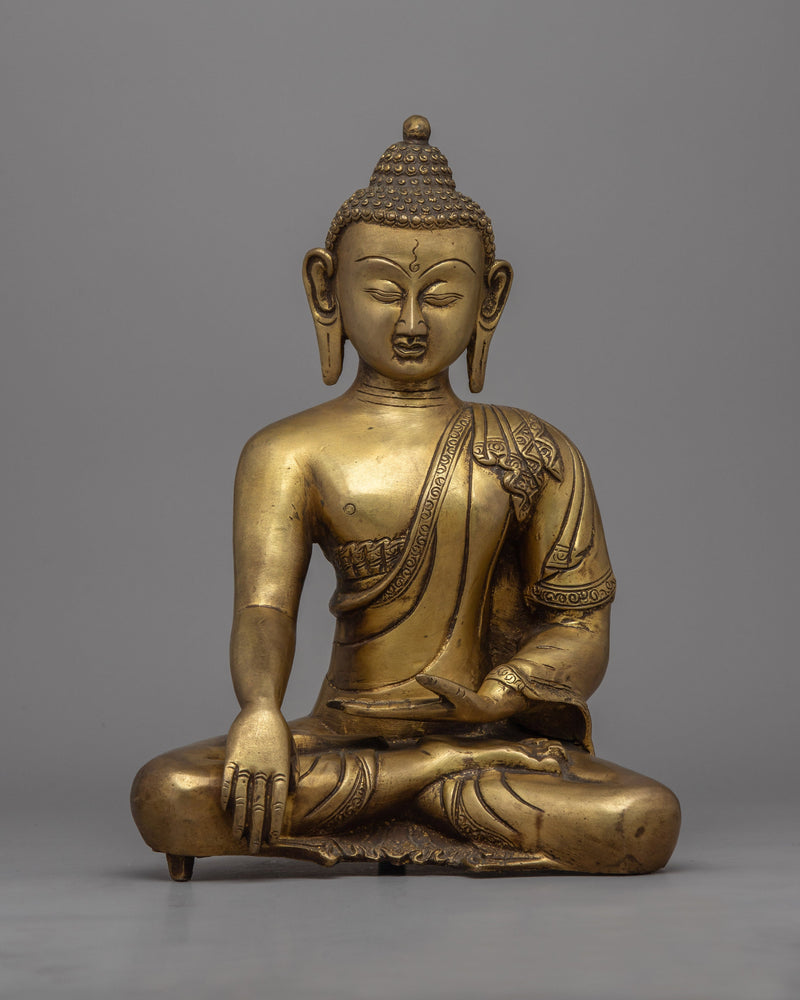 Brass Buddha Shakyamuni Statue
