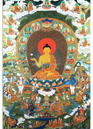 buddha, shakyamuni buddha, thangka painting, tibetan thangka