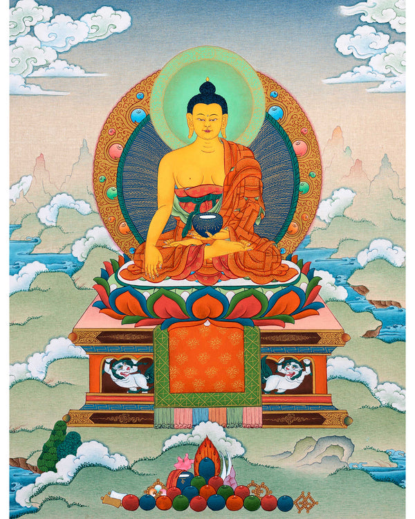 Shakyamuni Buddha Thangka Tibetan Art