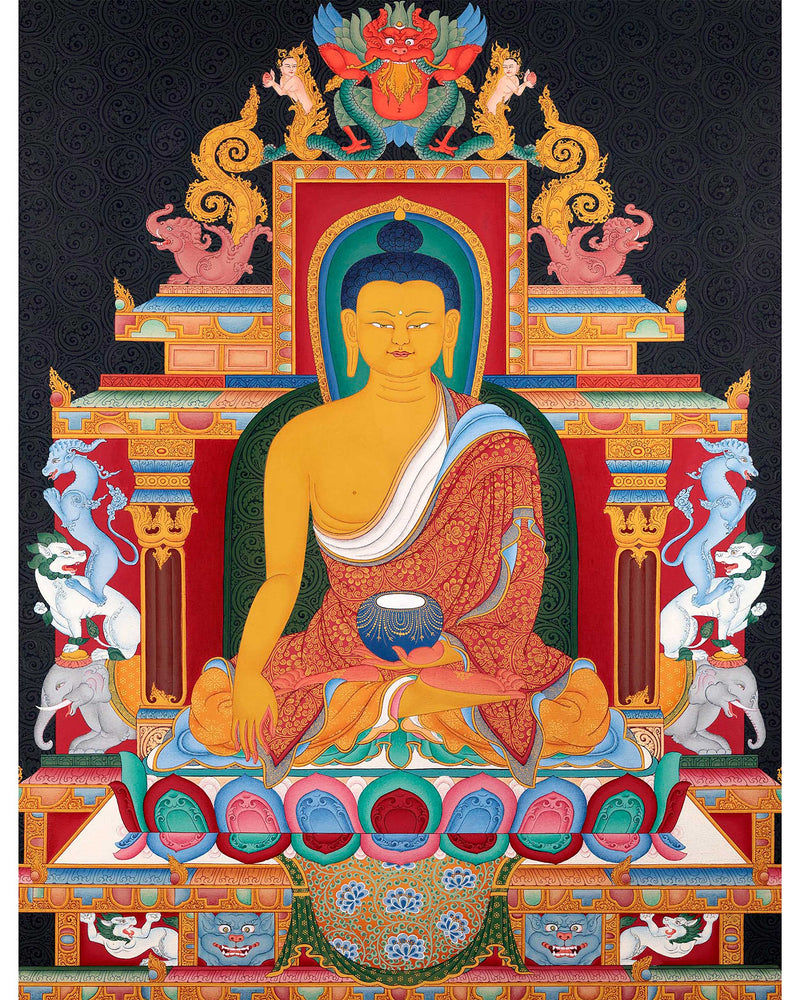 buddha shakyamuni thangka in kadampa style