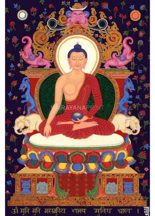 Tibetan Shakyamuni Buddha Thangka Print