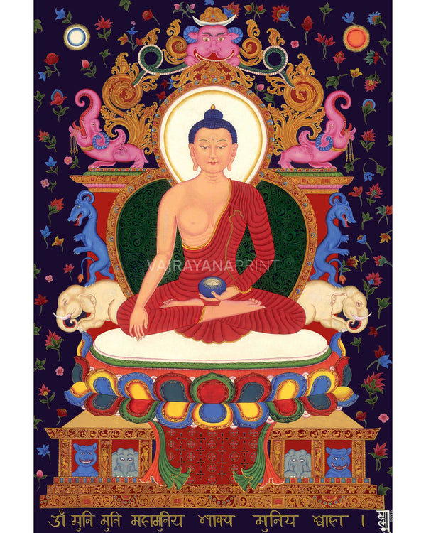 Tibetan Shakyamuni Buddha Thangka Print