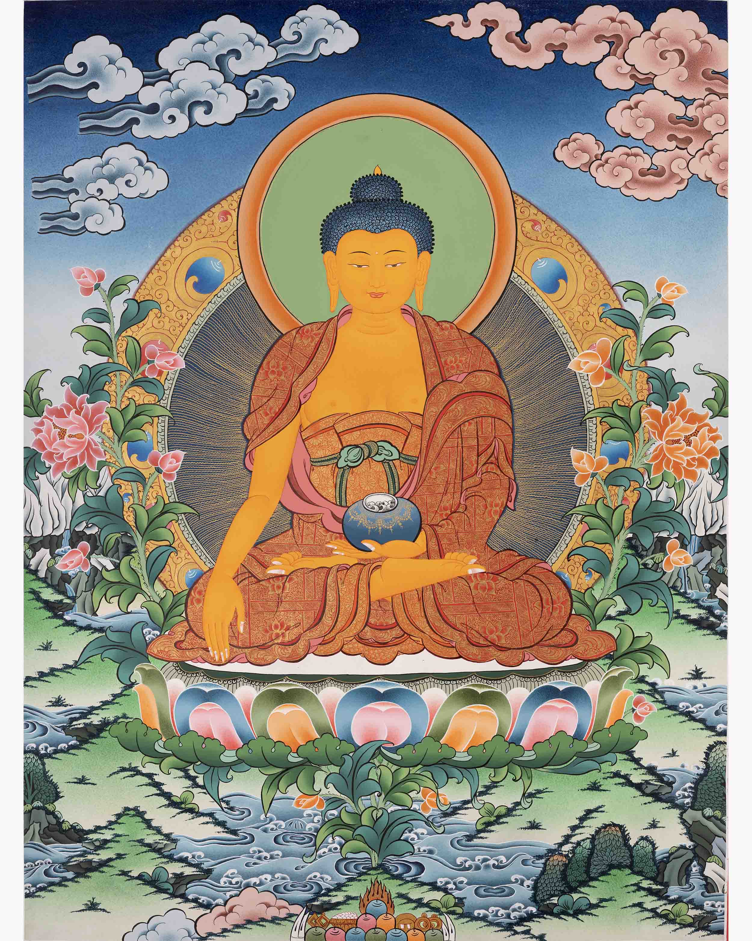 Shakyamuni Buddha Art | Traditional Tibetan Thangka | Wall Decors