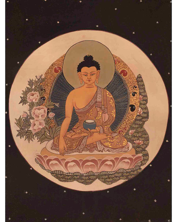 Shakyamuni Buddha Thangka | Religious Artwork | Wall Decors