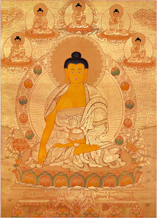 Gold Style Shakyamuni Buddha Thangka |  Zen Buddhism
