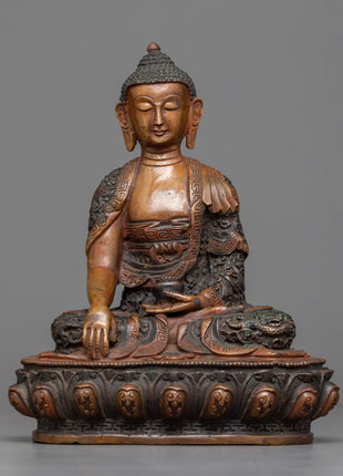 Oxidized Shakyamuni Buddha Statue