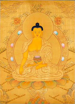 Full Gold Style Shakyamuni Buddha Thangka | Tibetan Buddhist Art