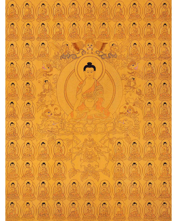 Wall hanging Shakyamuni Buddha Thangka | Handmade Thangka for Peace