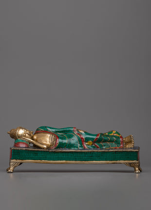 Brass Reclining Buddha Statue
