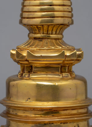 24K Gold Plated Stupa | Kadampa Style Stupa | Religious Decors