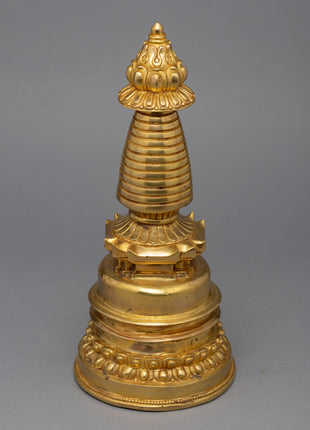 24K Gold Plated Stupa | Kadampa Style Stupa | Religious Decors