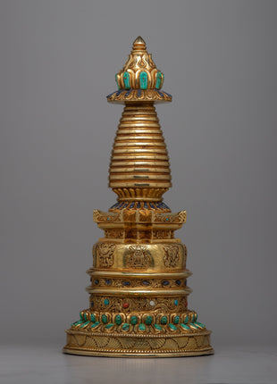 Gold Plated Kadampa Stupa