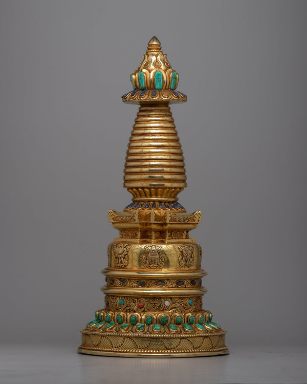 Gold Plated Kadampa Stupa