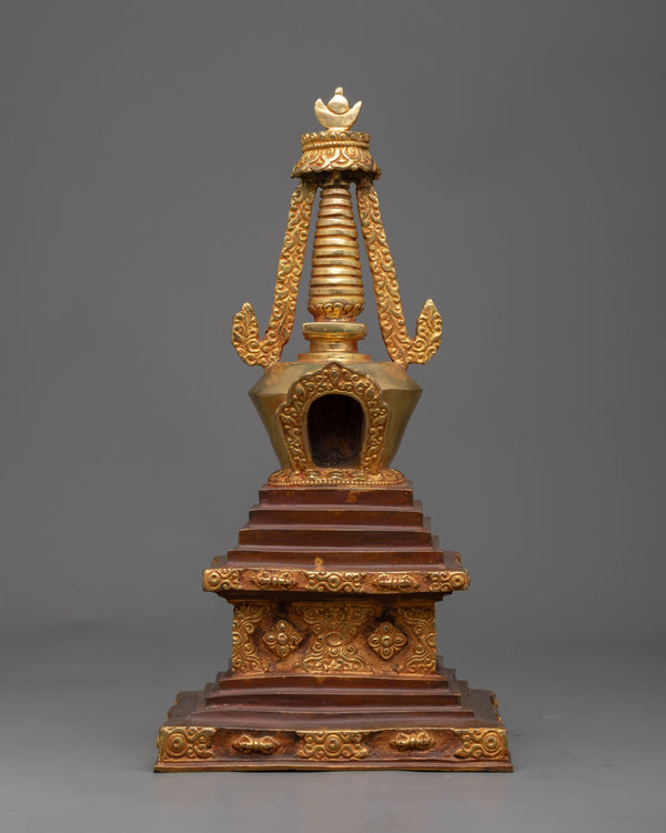 Copper Stupa Statue