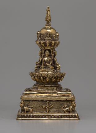 Brass Stupa Statue 