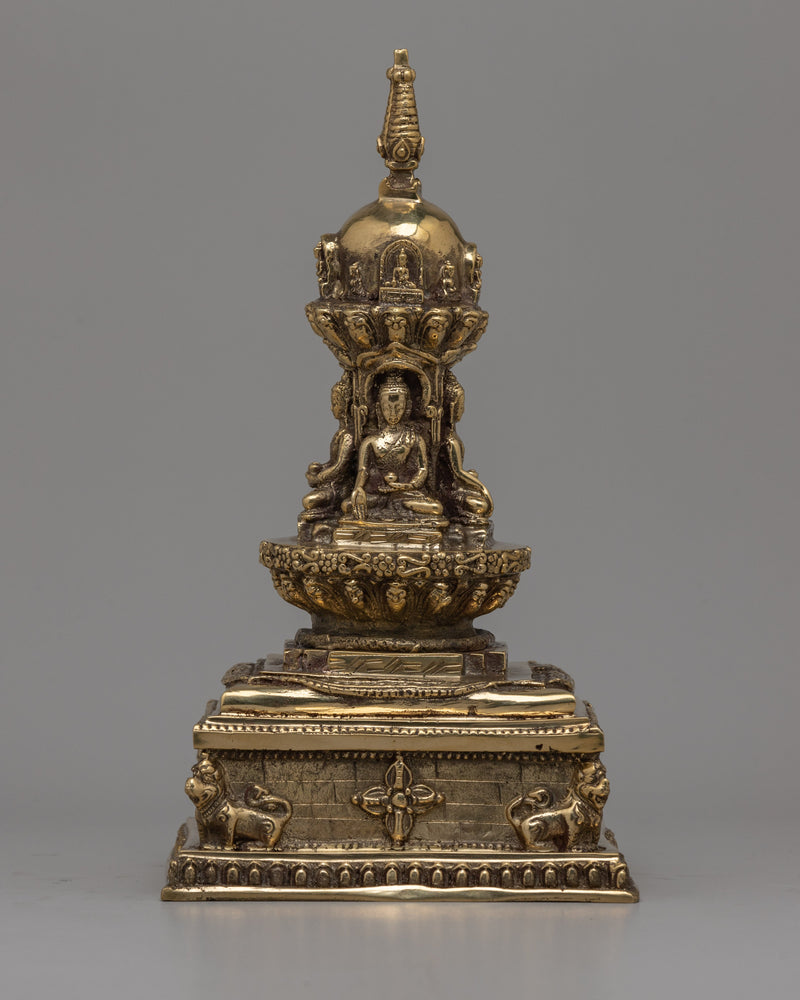 Brass Stupa Statue 