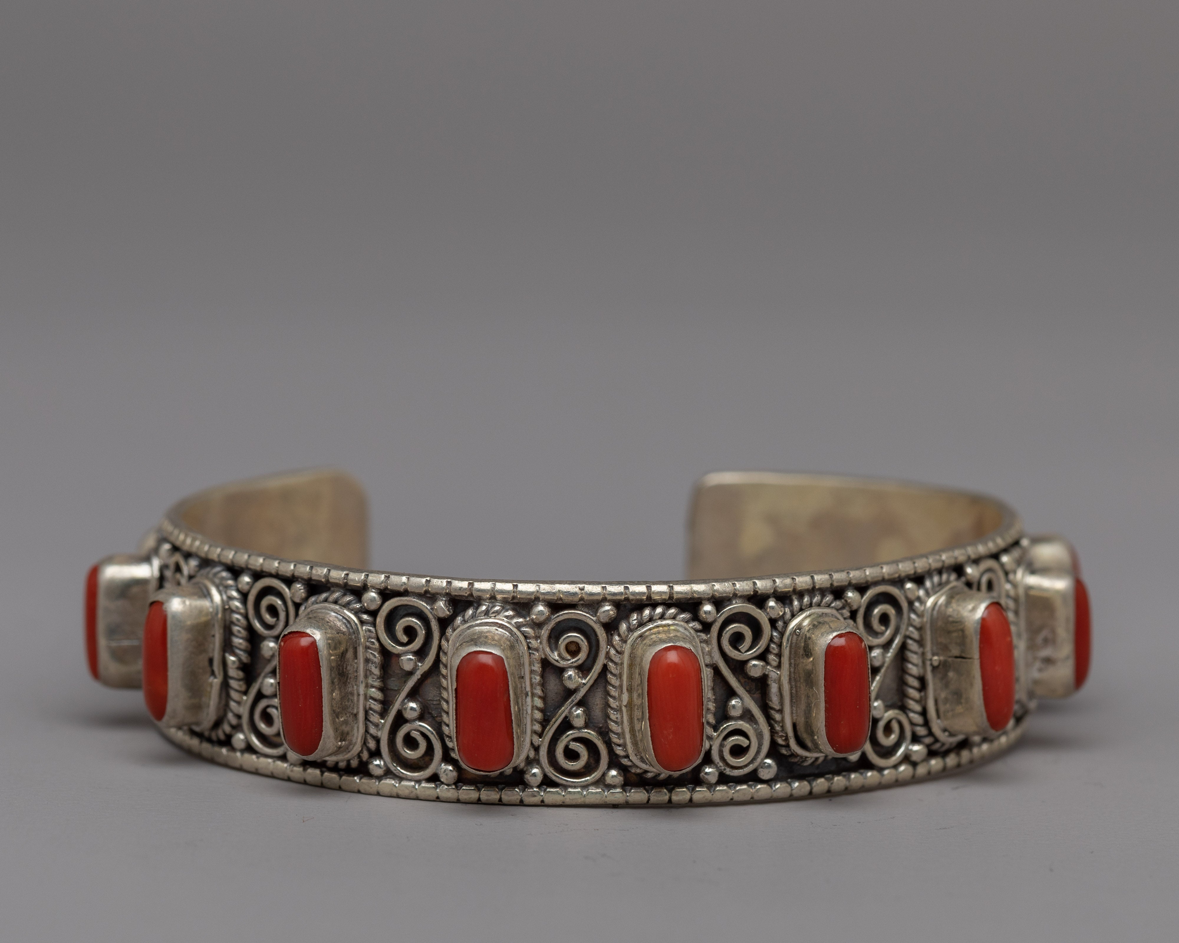 Pure Red Coral Stone Hand Bracelet | Tibetan Buddhist Charm Bracelet | Exquisite Gemstone Jewelry for Elegant Look