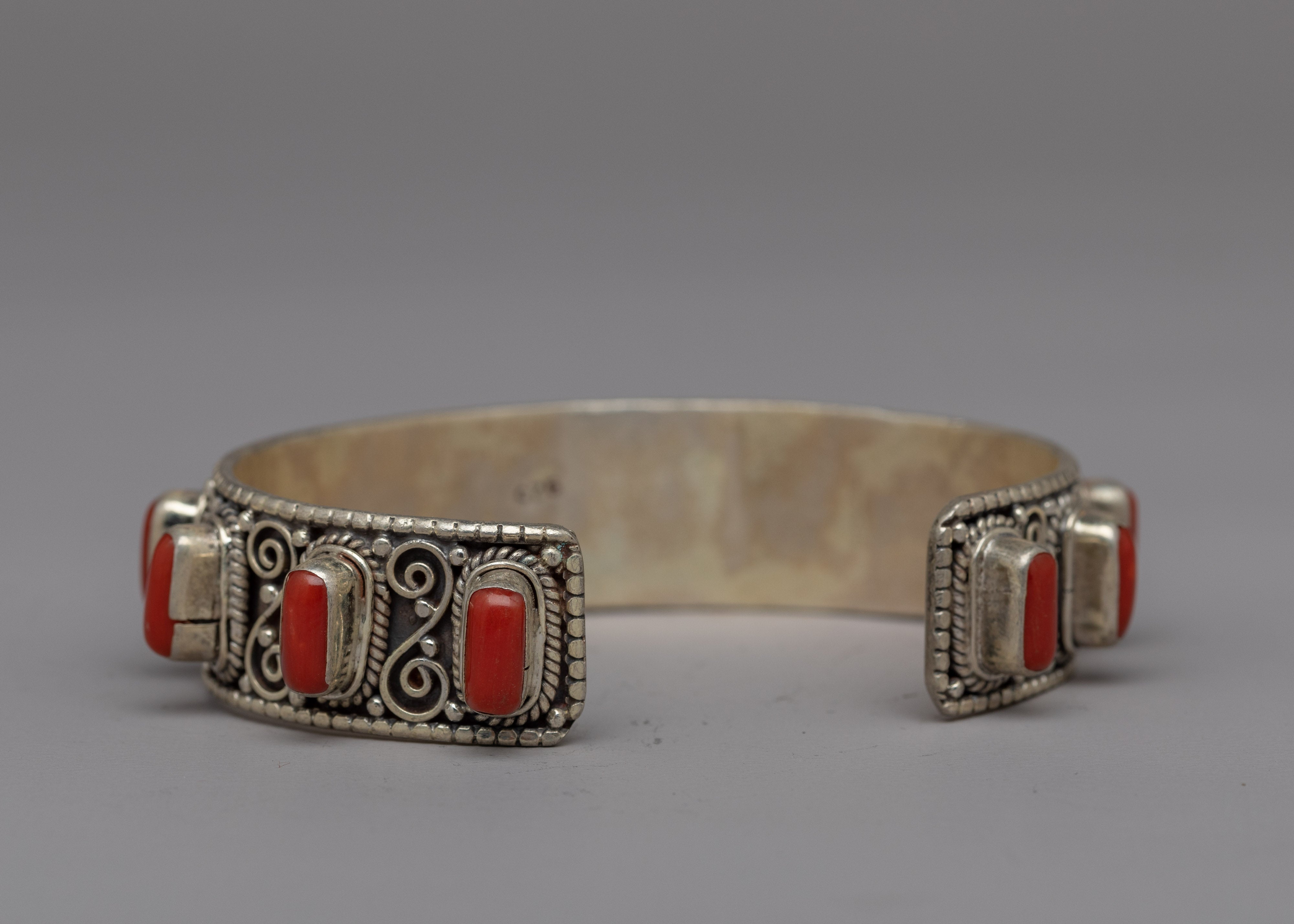 Pure Red Coral Stone Hand Bracelet | Tibetan Buddhist Charm Bracelet | Exquisite Gemstone Jewelry for Elegant Look