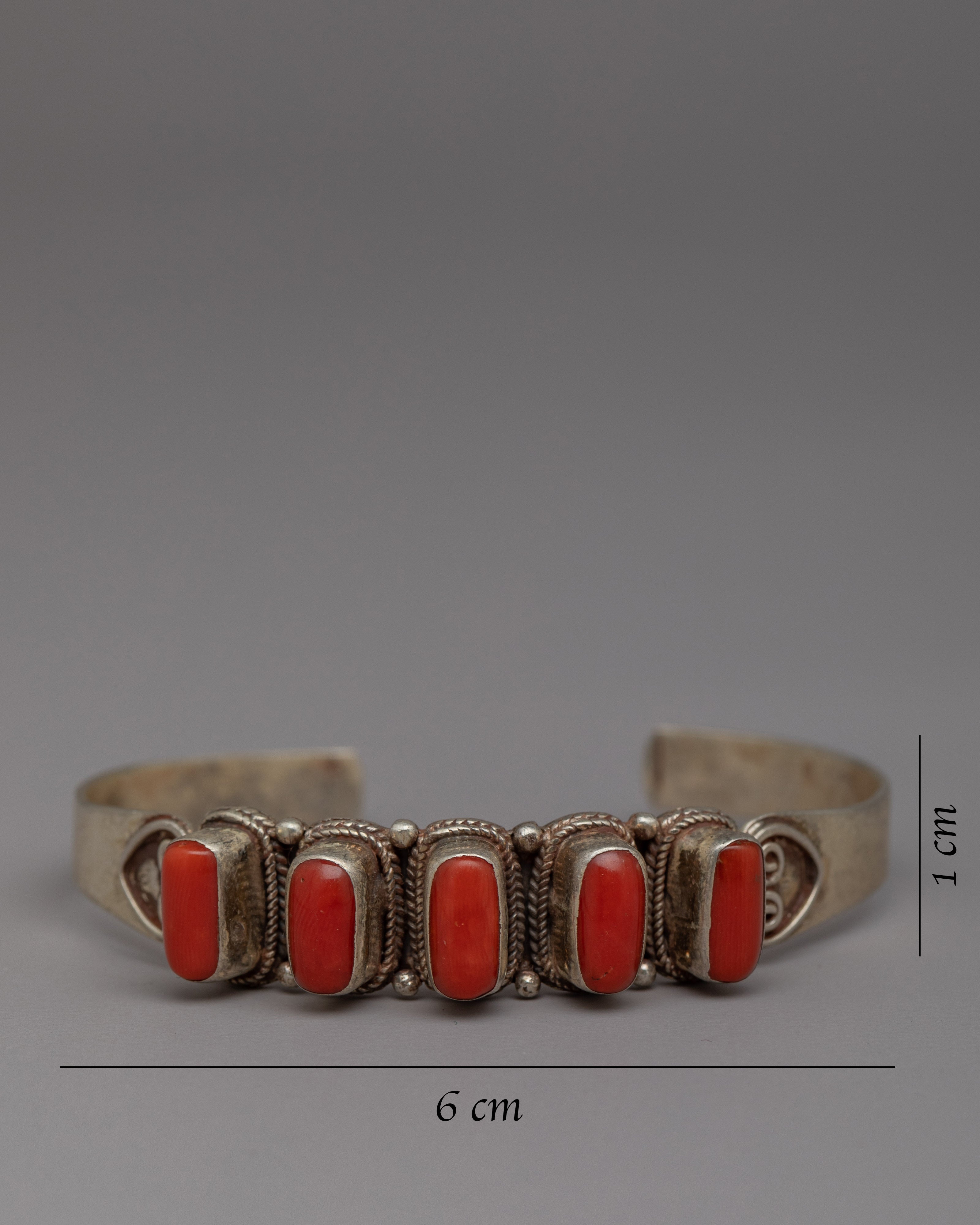 Handcrafted Tibetan Silver Coral Bracelet | Exquisite Coral Buddhist Jewelry