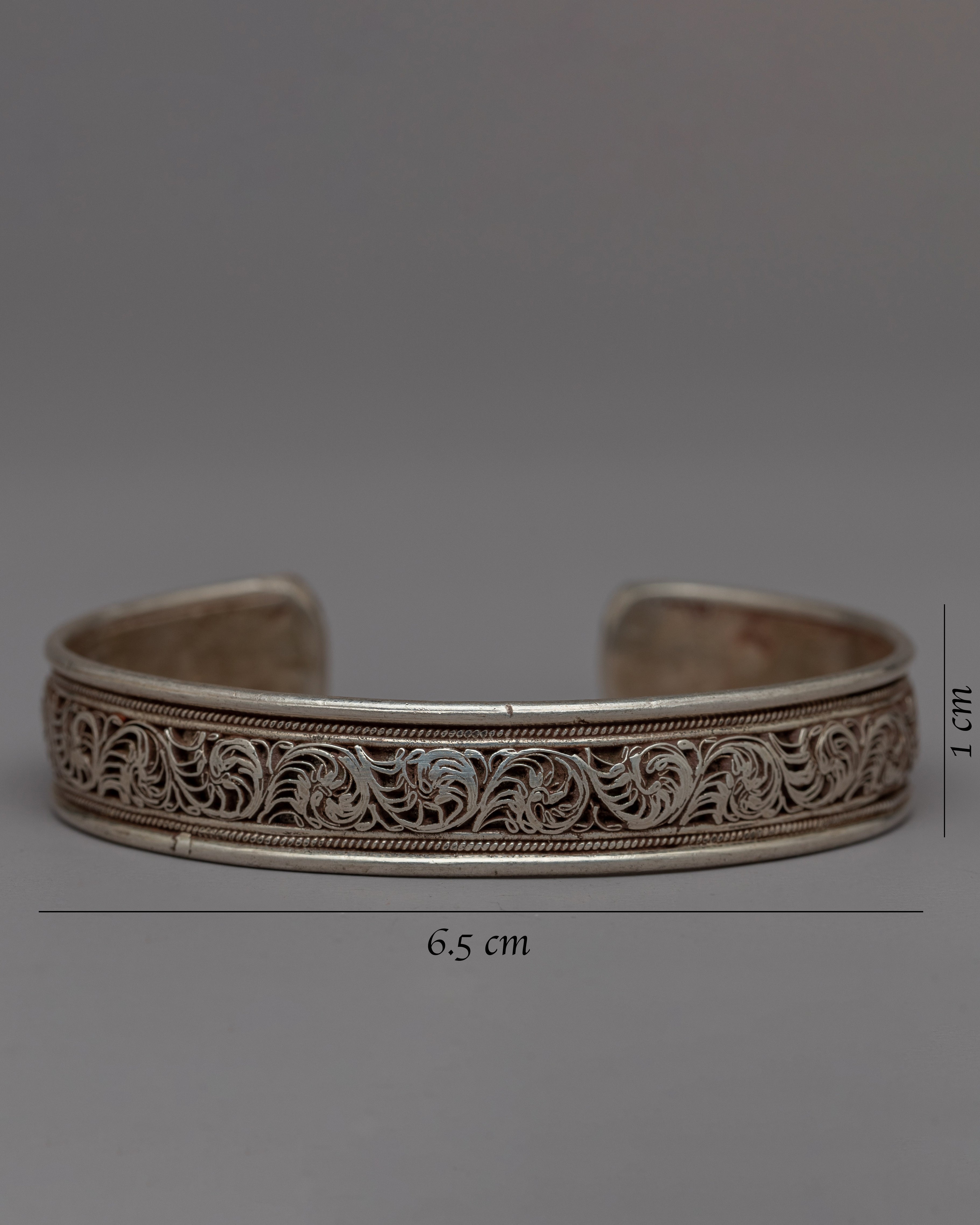 Sterling Silver Cuff Tibetan Bracelet | Handmade Artistry for a Fashionable Statement