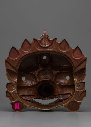 Mahakala Fierce Deity Mask | Elegant 24k Gold Plated Spiritual Symbol of Protection