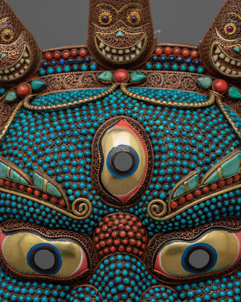 Tibetan Bhairav Mask | Handcrafted Symbol of Wrathful Deity