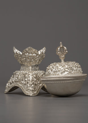 Handcrafted Buddhist Kapala Set | Essential for Tibetan Buddhist Offerings