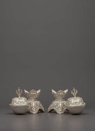 Handcrafted Buddhist Kapala Set | Essential for Tibetan Buddhist Offerings
