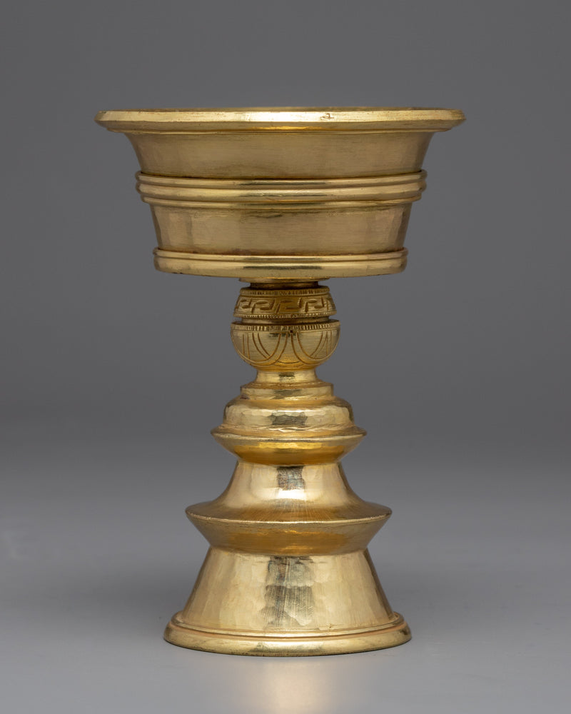 Tibetan Butter Lamp Set | 24K Gold Plated lamp