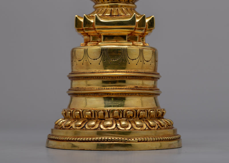 Tibetan Golden Stupa | Sacred Art from the Himalayan Buddhist