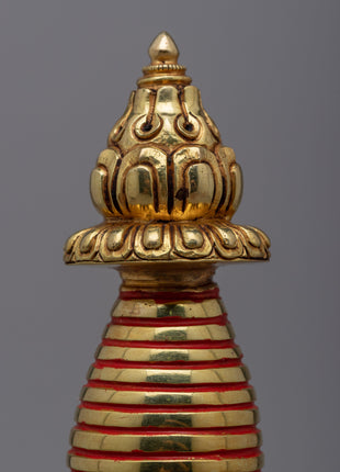 Tibetan Golden Stupa | Sacred Art from the Himalayan Buddhist