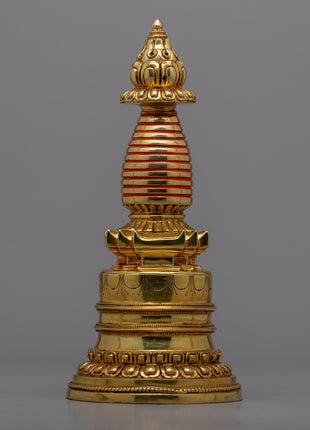 Tibetan Golden Stupa | Sacred Art from the Himalayan Buddhist