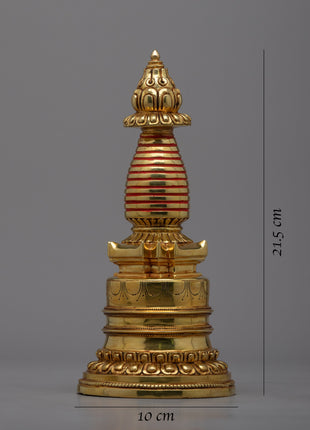 Tibetan Golden Stupa | Sacred Art from the Himalayan Buddhist