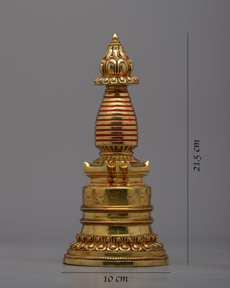 Tibetan Golden Stupa | Sacred Art from the Himalayan Buddhist