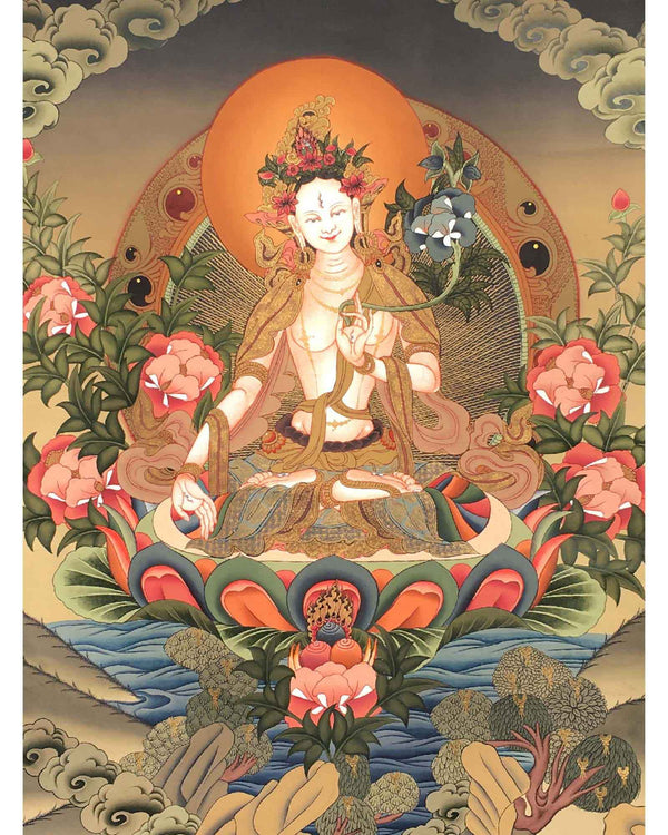 Tara Brocade Mounted Thangka  | Spiritual Gift for Buddhists