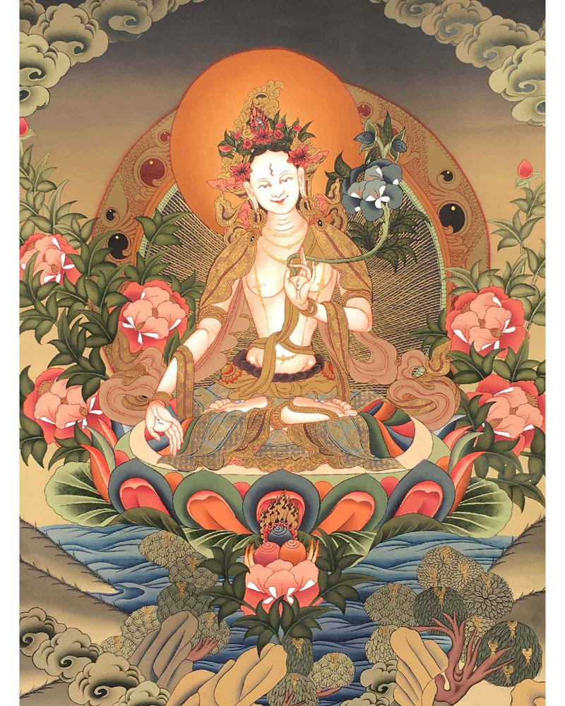 Tara Brocade Mounted Thangka  | Spiritual Gift for Buddhists