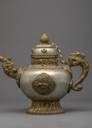 White Metal Tea Pot 